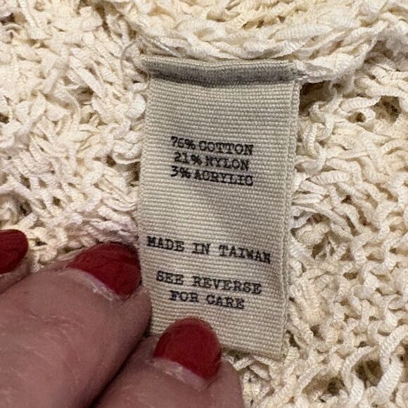 BKE Women's Shawl Collar Sweater Crochet Knit Long Sleeve Sz XL Cottage Core - Picture 13 of 16